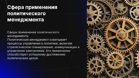 Сфера применения политического менеджмета