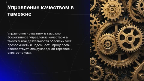 Управление качеством таможенной деятельности