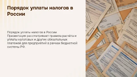 Порядок исчисления и уплаты налогов в России для заводов