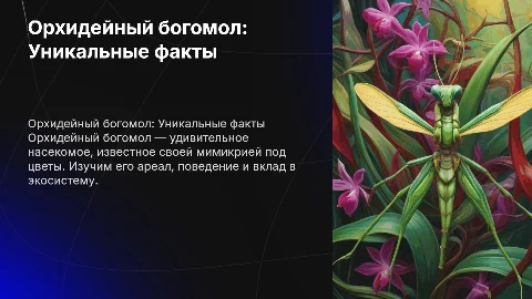 Орхидейный богомол: факты, описание и особенности
