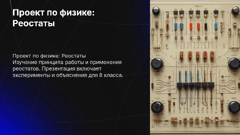 Проект по физике: Реостаты для 8 класса с опытами