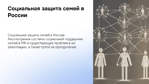 Организация социальной защиты семей в РФ и её проблемы