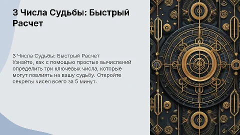 «3 ЧИСЛА ВАШЕЙ СУДЬБЫ: РАСЧЕТ ЗА 5 МИНУТ»