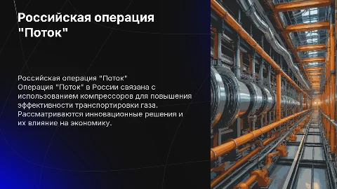 Российская операция "Поток". Использование компрессоров