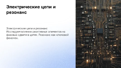 электрические цепи с реактивными элементами: фазовые сдвиги и резонанс