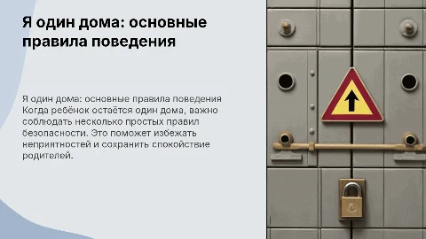 Я 1 дома правила поведения