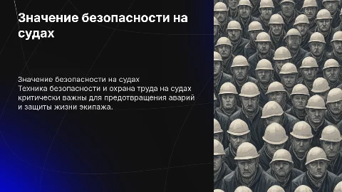 Значение техники безопасности и охраны труда на судах