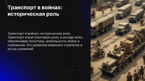 Историческое значение транспорта в условиях войн и конфликтов