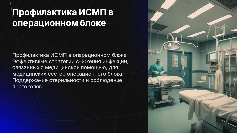Профилактика ИСМП в работе медицинской сестры операционного блока