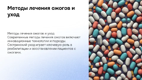 Анализ методов лечения ожогов и сестринский уход