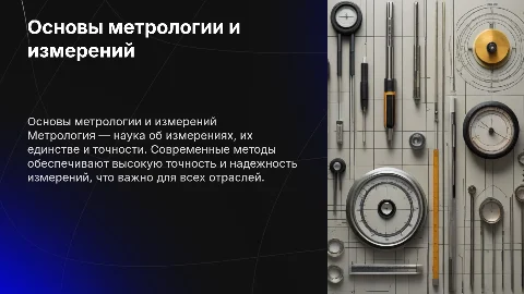 Основы метрологии и измерений в современных условиях