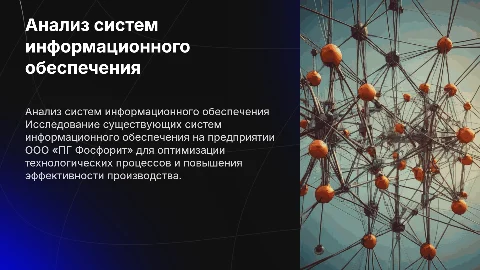 Анализ систем информационного обеспечения на предприятии