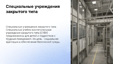 Специальные учебно-воспитательные учреждения закрытого типа (СУВУ)