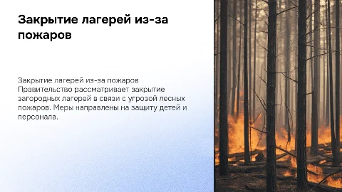 Закрытие загородных лагерей и угроза лесных пожаров