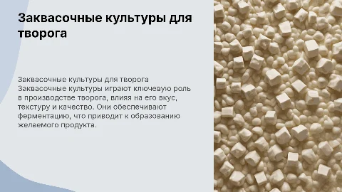 Заквасочные культуры для творога