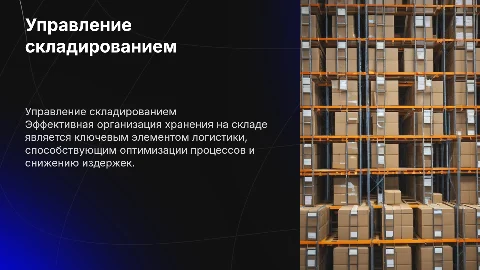 Организация и управление хранением в логистике складирования