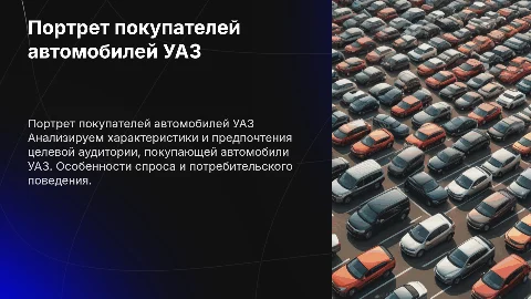 Портрет покупателей уаз