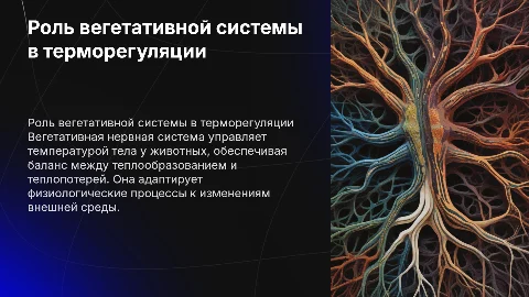 Роль вегетативной нервной системы в терморегуляции у животных