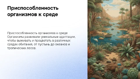 Приспособленность организмов к средам обитания
