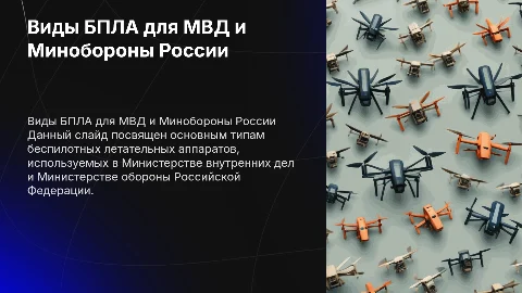 Основные виды БПЛА в МВД и Министерстве обороны России