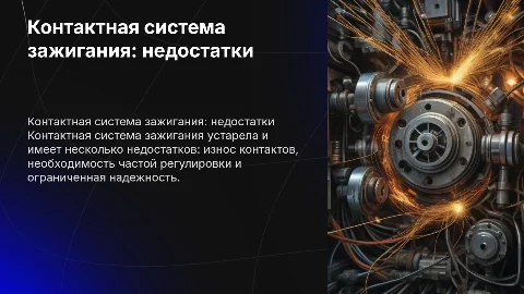 Характеристика контактной системы зажигания и её недостатки