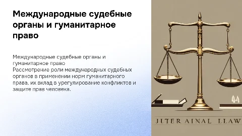 Деятельность международных судебных органов и гуманитарное право