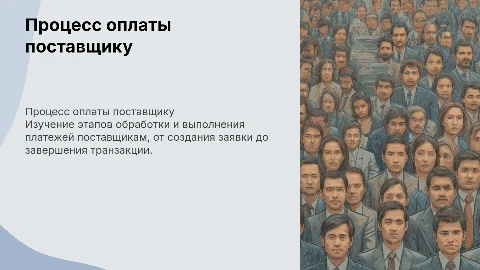 Процесс формирования и выполнения оплаты поставщику