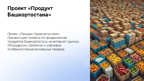 Проект «Продукт Башкортостана в интернет маркеты»