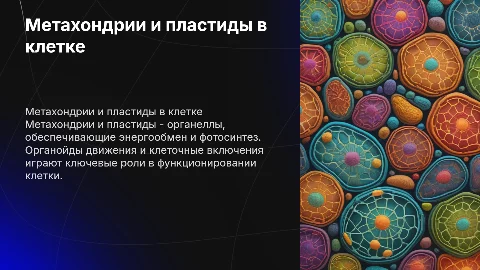 Метахондрии, пластиды и органоиды движения в клетке