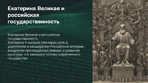Вклад Екатерины Великой в развитие Российской государственности