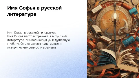 Имя Софья в русской литературе