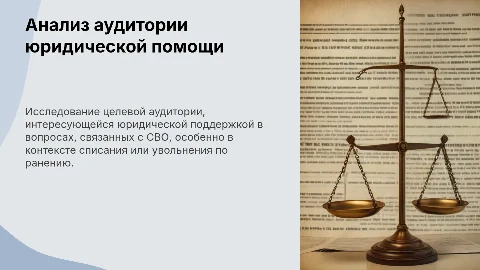 Анализ целевой аудитории юридической помощи по вопросам, связанным с СВО