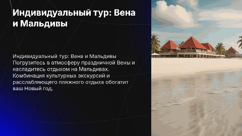 Индивидуальный новогодний тур: Вена и Мальдивы