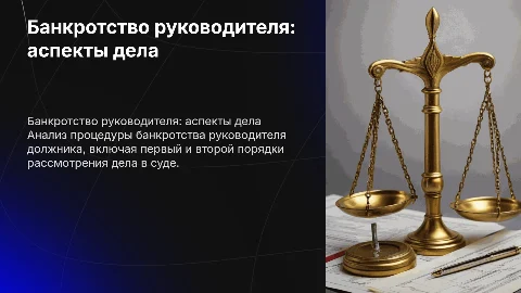Первый и второй порядок дела о банкротстве руководителя