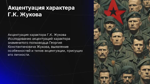 Презентация акцентуации характера Георгия Жукова