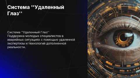 Система "Удаленный Глаз" для поддержки молодых специалистов
