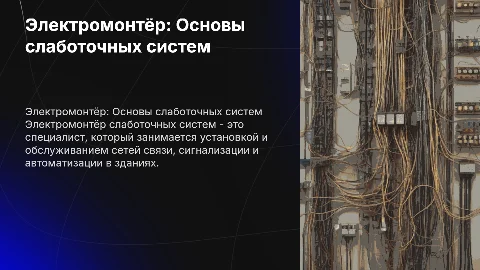 Электромонтёр слаботочных систем