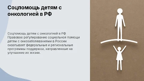 Правовое регулирование социальной помощи детям с онкологией