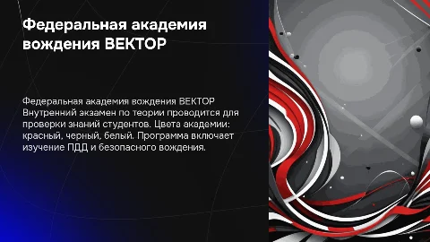 Внутренний экзамен по теории в Академии ВЕКТОР