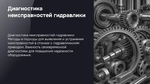 Методы определения неисправностей станков с гидравлическим приводом