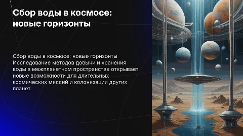 Сбор воды в межпланетном пространстве