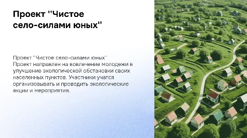 презентация проекта "Чистое село-силами юных"