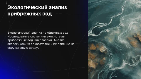 Экологический анализ прибрежных вод Николаевки