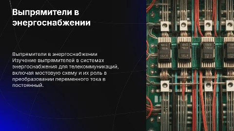 Выпрямители в энергоснабжении телекоммуникационных систем