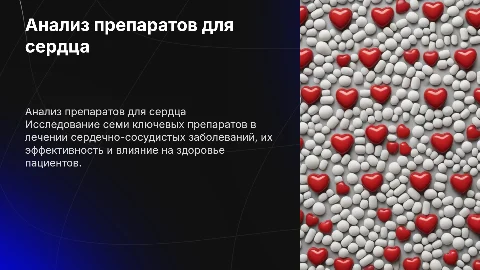 Анализ препаратов для лечения сердечно-сосудистых заболеваний