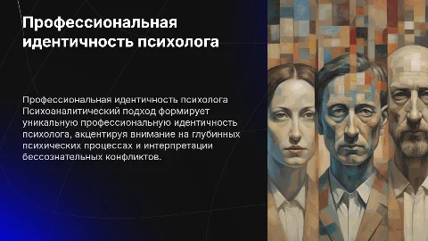Профессиональная идентичность психолога в психоаналитическом подходе