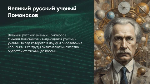 «Великий русский ученый Ломоносов» класс 3