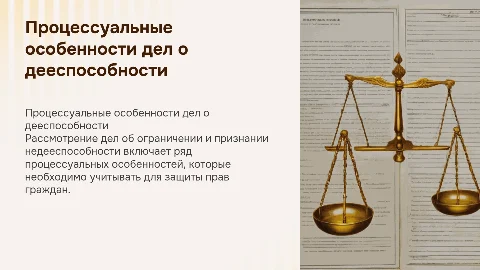 Процессуальные особенности дел об ограничении дееспособности