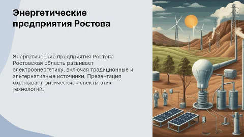 Энергетические предприятия Ростовской области: источники и инновации