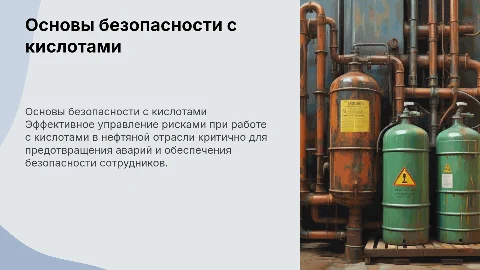 Основы безопасности при эксплуатации емкостей с кислотами